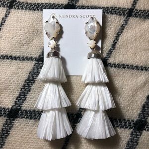 Kendra Scott White/Silver Denise Earrings